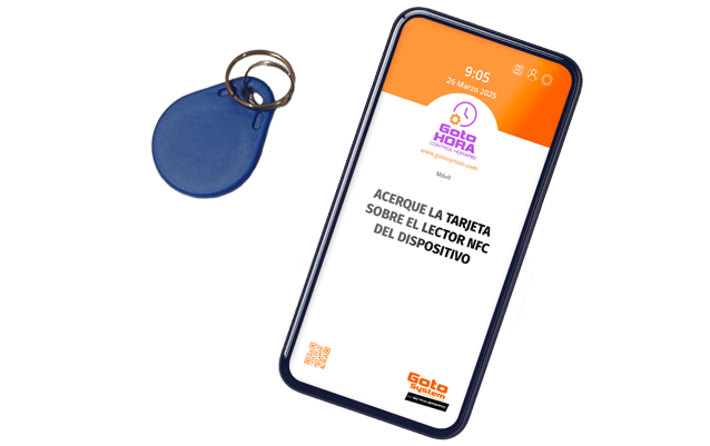 llavero personal de cada empleado para ticar jornada laboral, GotoHORA control horario